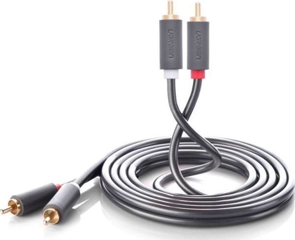 Ugreen 10520, 2 x RCA, Hanstik, 2 x RCA, Hanstik, 5 m, Musta