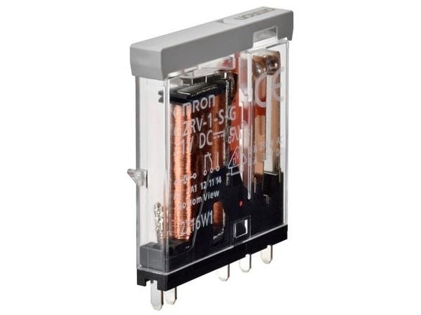 Rele, SPCO, 6A koskettimet, vaihdettava G2RV-SR* 00 24DC tai 24 VAC/DC G2RV-1-S-G DC21 BY OMB:hen