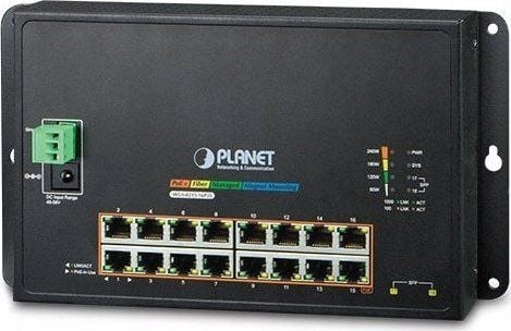 PLANET WGS-4215-16P2S, Håndtert, L2, Gigabit Ethernet (10/100/1000), Full tosidig, Strøm over Ethernet (PoE), Kan monteres på vegg