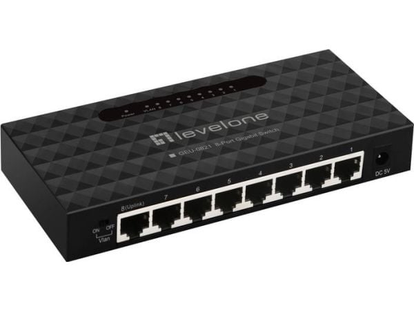 LevelOne GEU-0821 - Switch - 8 x 10/100/1000 - stasjonær, veggmonterbar