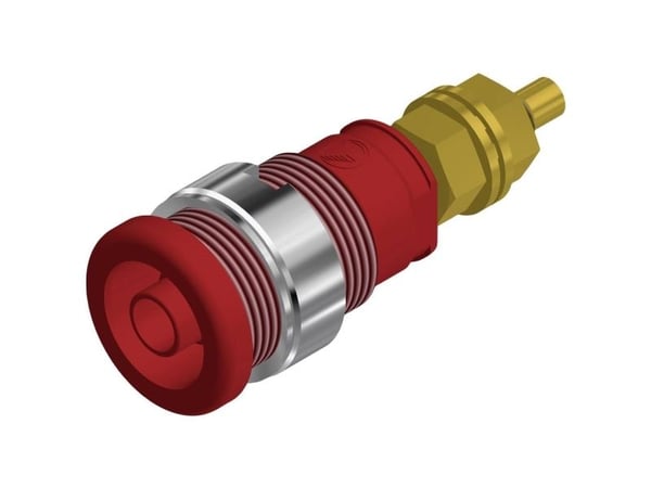 SKS Hirschmann SEB 2600 G M4 Sikkerheds-laboratorietilslutning Tilslutning, indbygning lodret Stift-diameter: 4 mm Rød 1 stk