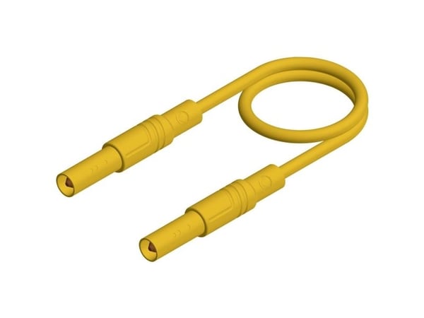 SKS Hirschmann MLS SIL GG 100/1 Turvatestausjohto [Lamellipistoke 4 mm - Lamellipistoke 4 mm] 1,00 m Keltainen