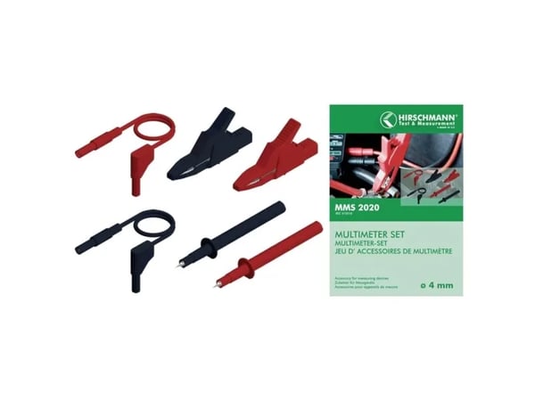 SKS Hirschmann MMS 2020 Turvatestausjohtosarja [Lamellipistoke 4 mm - Lamellipistoke 4 mm] 1,00 m Musta, punainen