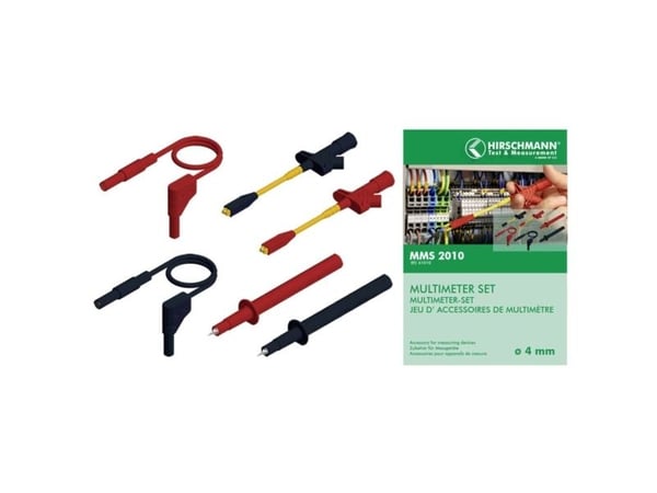 SKS Hirschmann MMS 2010 Turvatestausjohtosarja [Lamellipistoke 4 mm - Lamellipistoke 4 mm] 1,00 m Musta, punainen 1 kpl 1 kpl