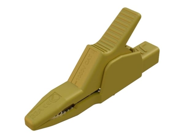 SKS Hirschmann AK 2 B 2540 I Säkerhetskrokodilbenkontakt 4 mm CAT II 1000 V Gul