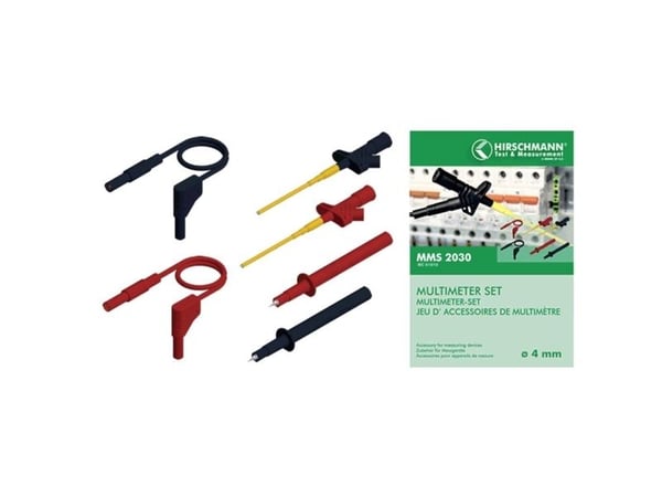 SKS Hirschmann MMS 2030 Turvatestausjohtosarja [Lamellipistoke 4 mm - Lamellipistoke 4 mm] 1,00 m Musta, punainen