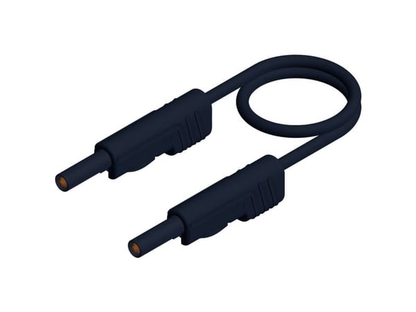 SKS Hirschmann MLB 25/1 V sw Prøveledning [Lamelstik 4 mm - Lamelstik 4 mm] 25.00 cm Sort 1 stk