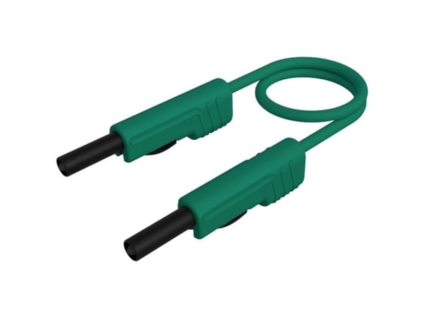 SKS Hirschmann MLB 100/1 V gn Testledning [Lamellanslutning 4 mm - Lamellanslutning 4 mm] 1,00 m Grön 1 st