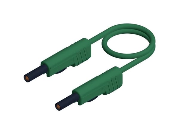 SKS Hirschmann MLB 200/1 V gn Testledning [Lamellanslutning 4 mm - Lamellanslutning 4 mm] 2,00 m Grön 1 st