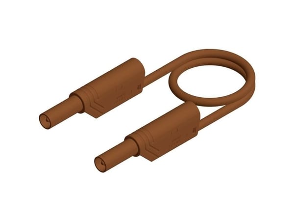 SKS Hirschmann MLS WS 50/2,5 Turvatestausjohto [Lamellipistoke 4 mm - Lamellipistoke 4 mm] 0,50 m Ruskea
