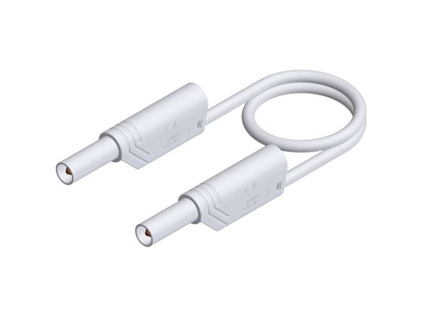 SKS Hirschmann MLS WS 100/2,5 Säkerhetsprovledning [Lamellanslutning 4 mm - Lamellanslutning 4 mm] 1,00 m Vit 1 st