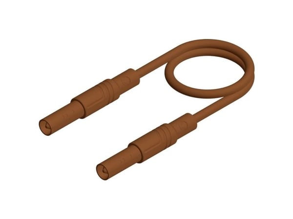 SKS Hirschmann MLS GG 200/2,5 Turvatestausjohto [lamellipistoke 4 mm - lamellipistoke 4 mm] 2,00 m Ruskea