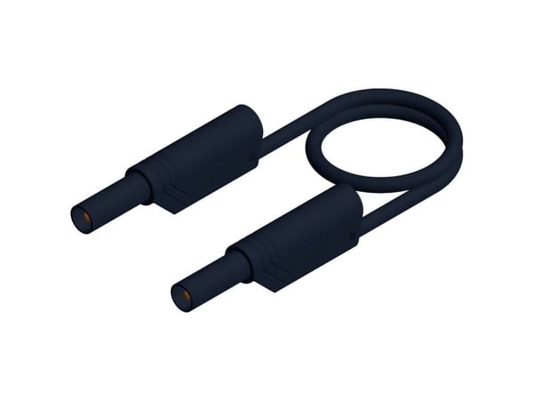 SKS Hirschmann MLS WS 50/1 sw Säkerhetsprovledning [Lamellanslutning 4 mm - Lamellanslutning 4 mm] 0,50 m Svart 1 st