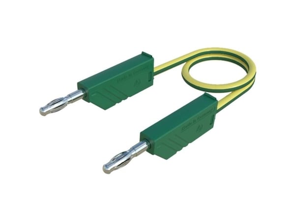 SKS Hirschmann MLN 25/2,5 Prøveledning [Lamelstik 4 mm - Lamelstik 4 mm] 25.00 cm Gulgrøn