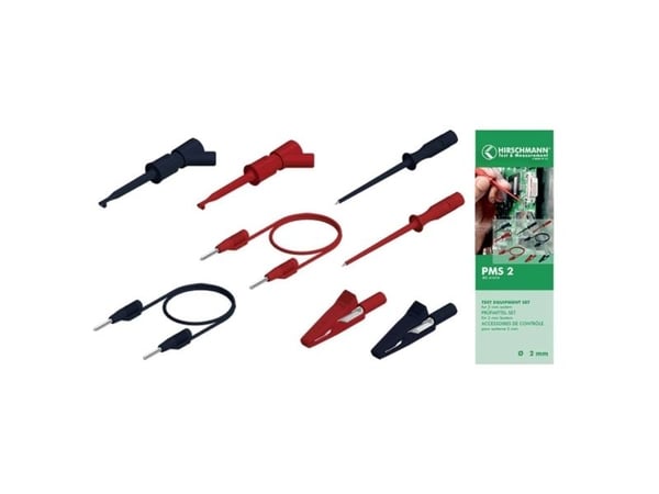 SKS Hirschmann PMS 2 Testijohtosarja [Liitin 2 mm - Liitin 2 mm] 1,00 m Musta, punainen