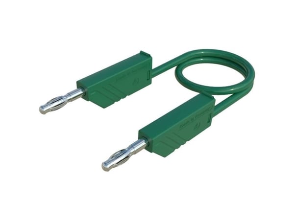 SKS Hirschmann CO MLN 100/2,5 Testledning [Lamellkoppling 4 mm - Lamellkoppling 4 mm] 1,00 m Grön 1 st