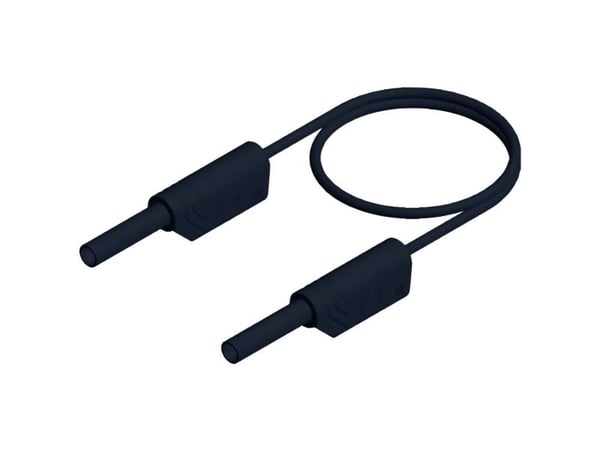 SKS Hirschmann MVL S 25/1 Au Turvatestausjohto [Lamelliitin 2 mm - Lamelliitin 2 mm] 25.00 cm Musta 1 kpl 1 kpl