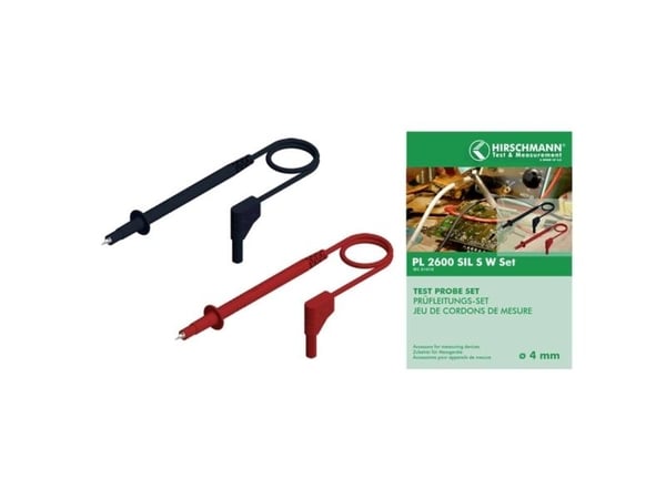 SKS Hirschmann PL 2600 SIL S W SET Turvatestausjohtosarja [4 mm:n liitin - 4 mm:n liitin] 1,00 m Punainen, musta 1 kpl 1 kpl