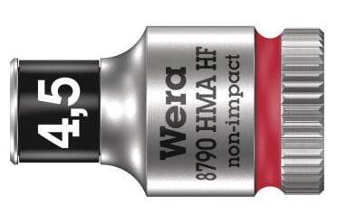 Wera 05003718001, Stikkontakt, 1/4", Metrisk, 1 hoder, 4.5 mm, Kromvanadiumstål