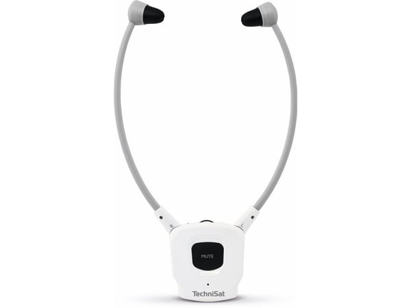 TechniSat StereoMan ISI 3 - Hodetelefoner med mikrofon - hakestropp - 2,4 GHz - trådløs - hvit