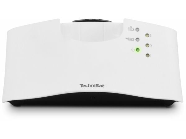 TechniSat StereoMan ISI 3 - Hodetelefoner med mikrofon - hakestropp - 2,4 GHz - trådløs - hvit