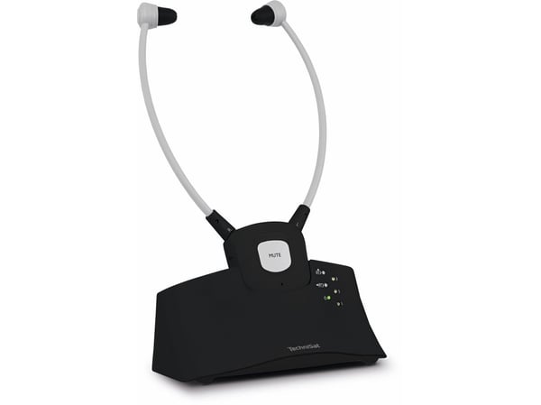 TechniSat StereoMan ISI 3 - Hodetelefoner med mikrofon - hakestropp - 2,4 GHz - trådløs - svart