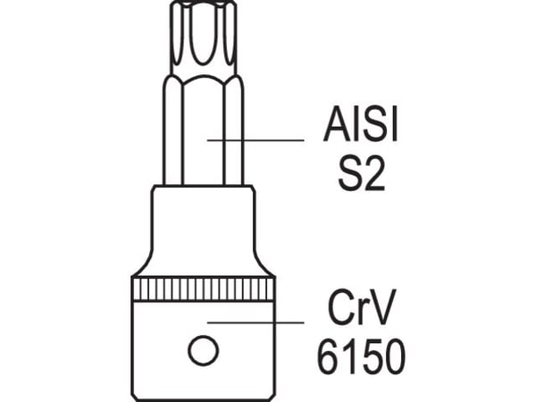 Yato Torx skafthylser med hull 1/4" 3/8" T8-T55 12 stk. (YT-04332)