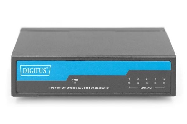 DIGITUS - Switch - ikke-styrt - 5 x 10/100/1000 - stasjonær