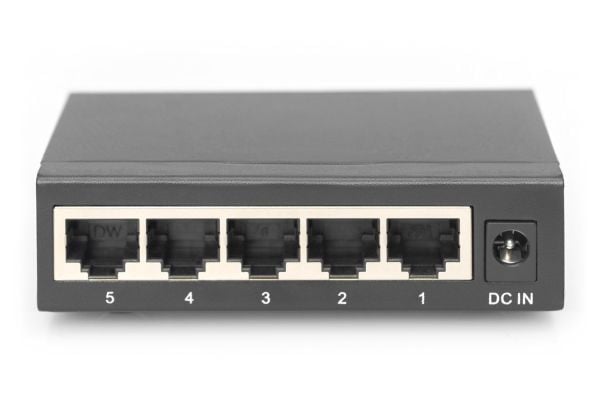DIGITUS - Switch - ikke-styrt - 5 x 10/100/1000 - stasjonær