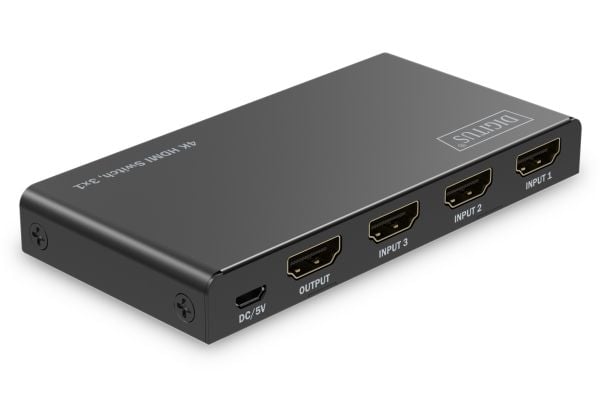 DIGITUS DS-55331 - Video-/audiokytkin - 4K - 3 x 1 - pöytätietokoneet