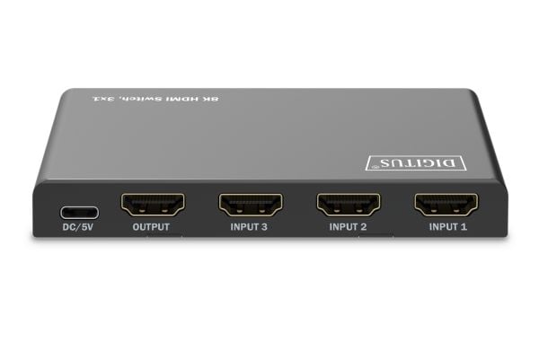 DIGITUS - Video-/audiokytkin - 8K, 3x1 - 4 x HDMI - pöytätietokoneet