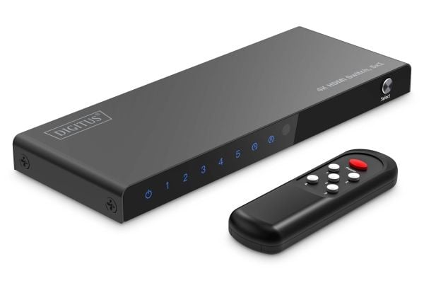 Digitus DS-55332, HDMI, Micro-USB, Metall, Sort, 18 Gbit/sek, Status