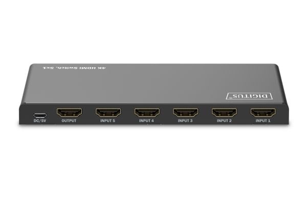 Digitus DS-55332, HDMI, Micro-USB, Metall, Sort, 18 Gbit/sek, Status
