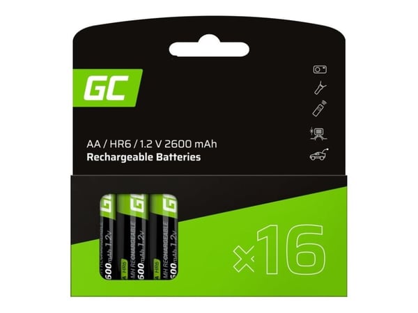 Green Cell - Batteri 16 x AA / HR6 / R6 - nickel-metal hydride - (ladbare) - 2600 mAh