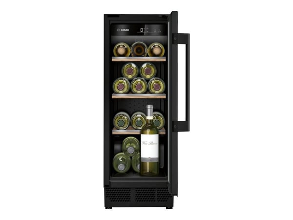 Bosch KUW20VHF0, Kompressori viininjäähdytin, Pöytämalli, 21 pullo(a), 70 W, F, Musta