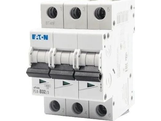 Eaton automatsäkring/överströmsbrytare 3P B 32A 6kA AC PL6-B32/3 286592
