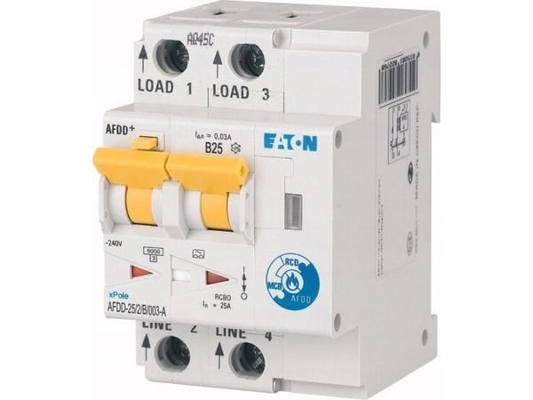 Eaton ljusbågsfel-/bågdetektor 2P B 25A 0,03A typ A AFDD-25/2/B/003-A 187225