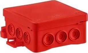 Simet väggdosa 85x40x85mm med integrerad kabelgenomföring självlåsande, halogenfri FASTBOX&HOOK-serien röd IP54 NS6 35346101