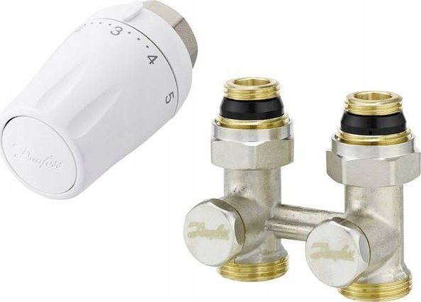Danfoss sett med 2-elementer, rett med termostat RTW-K