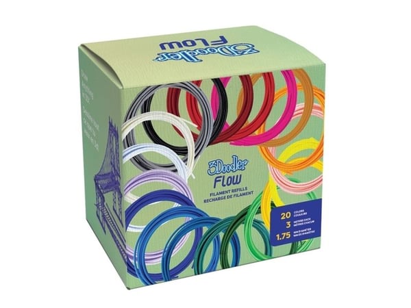 3Doodler Filament FLOW 20 PLA 20 farger refillpakke, 20 stk