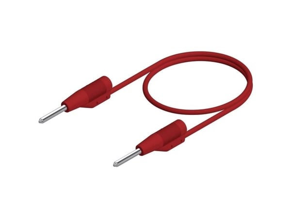 SKS Hirschmann MVL 2/25 rt Prøveledning [Stik 2 mm - Stik 2 mm] 25.00 cm Rød