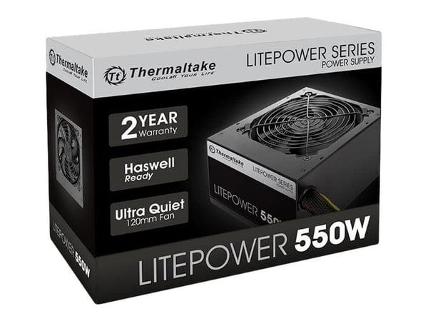 Thermaltake Litepower LTP-550AL2NK - Strømforsyning (intern) - ATX12V 2.3 - AC 230 V - 550 watt - aktiv PFC - svart