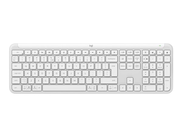 Logitech Signature Slim K950 - Tastatur - 100% - full size - trådløs - Bluetooth 5.1 LE - QWERTY - US International - elfenbenshvit