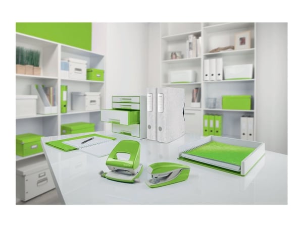 Leitz WOW 5008 - Hullstanser - 30 ark / 3 mm - plast, metall - grønn