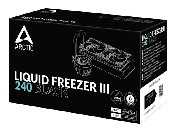 ARCTIC Liquid Freezer III 240 - Væskekjølesystem for prosessor - Radiatorstørrelse: 240 mm - (for: LGA1700, AM4, AM5) - 120 mm - svart