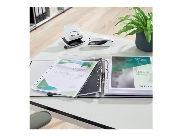 Leitz Premium - Arkbeskytter - kan utvides - for A4 (210 x 297 mm) - kapasitet: 200 ark - blank (en pakke 5)