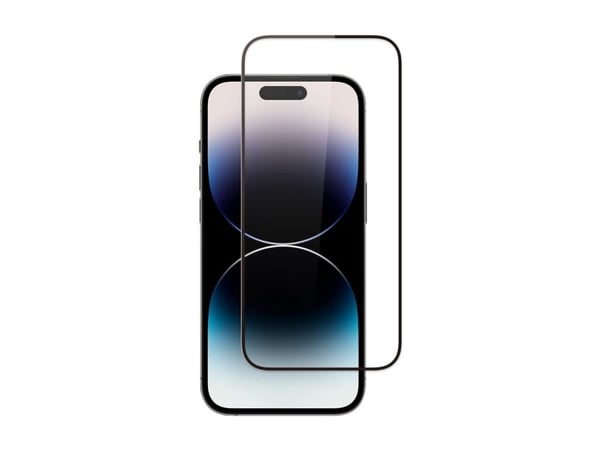 Screenor Premium - Skjermbeskyttelse for mobiltelefon - full deksel - glass - rammefarge svart - for Apple iPhone 15, 16