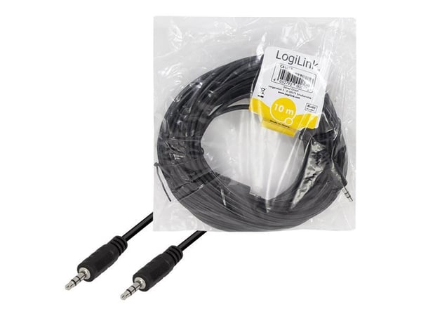 LogiLink - Äänikaapeli - stereo mini-jack uros stereo mini-jack uros - 10 m - musta