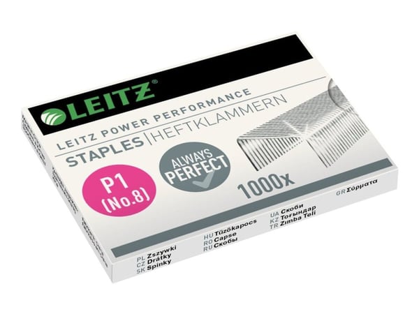 Leitz Power Performance P1 - Stifter - No. 8, 6/4 - 4 mm - galvanisert stål - pakke av 1000 - for P/N: 55470004, 55470033, 55470094