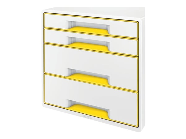 Leitz WOW CUBE - Skuffskap - 4 skuffer - for A4 Maxi - gul